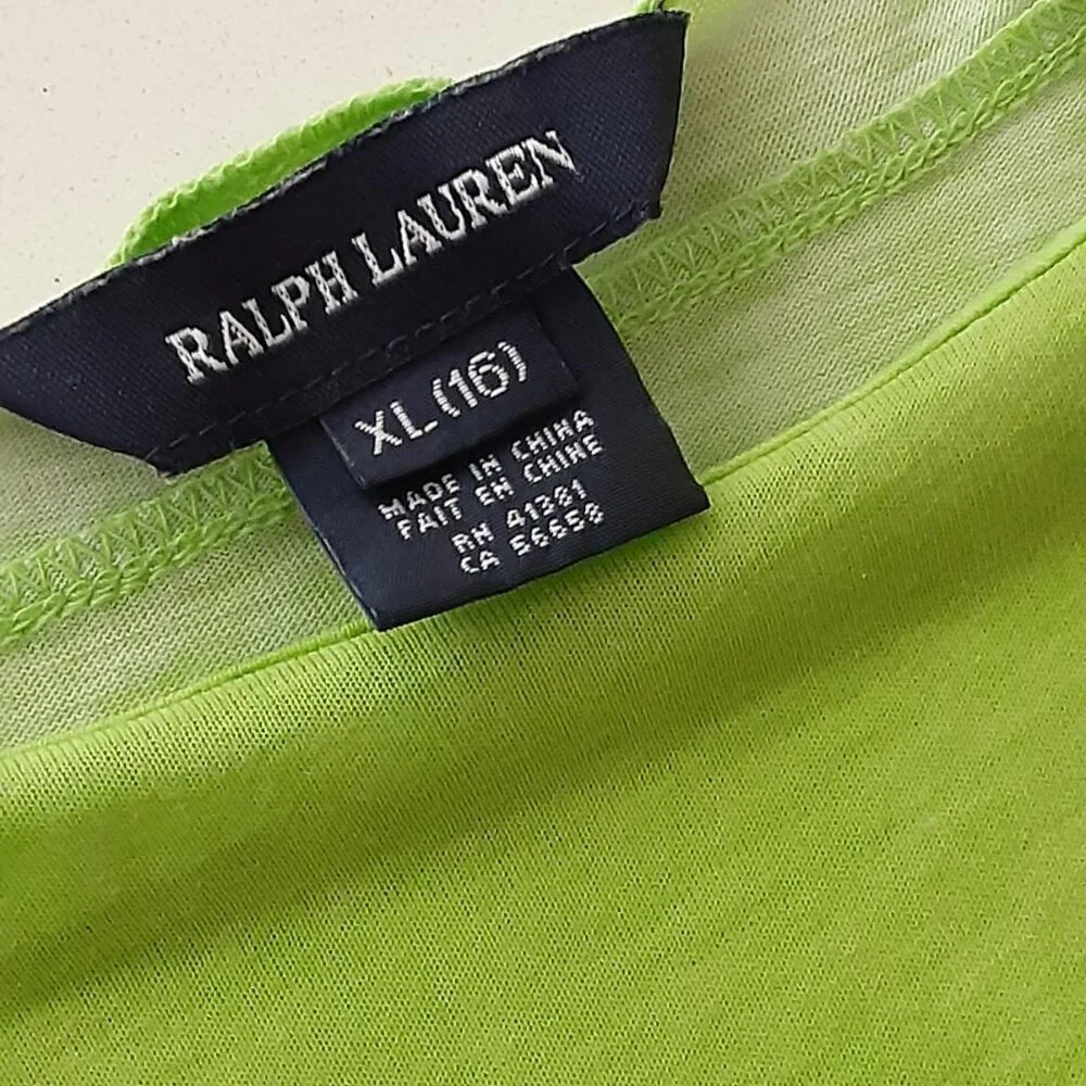 Ralph Lauren girls lime green cotton dress Xl (14-16)
